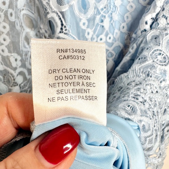 For Love & Lemons Lovebird Lace Dress Blue XS - Picture 9 of 14